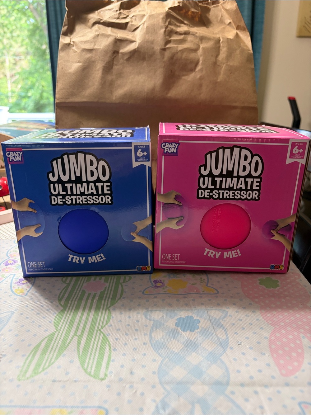 Jumbo Ultimate De-Stressor Stress Ball - Blue or pink